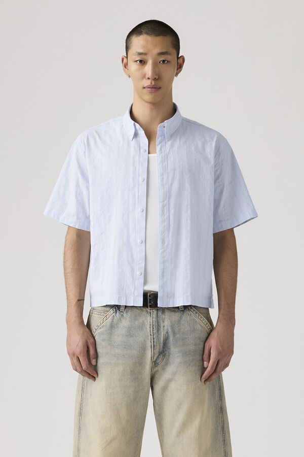 Levi's Camisa crop de manga curta azul