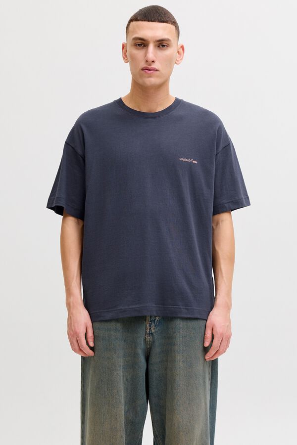 Jack & Jones T-shirt loose em algod&atilde;o cinzento