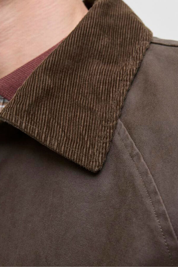 Jack & Jones Blus&atilde;o de gola de veludo cotel&ecirc; castanho