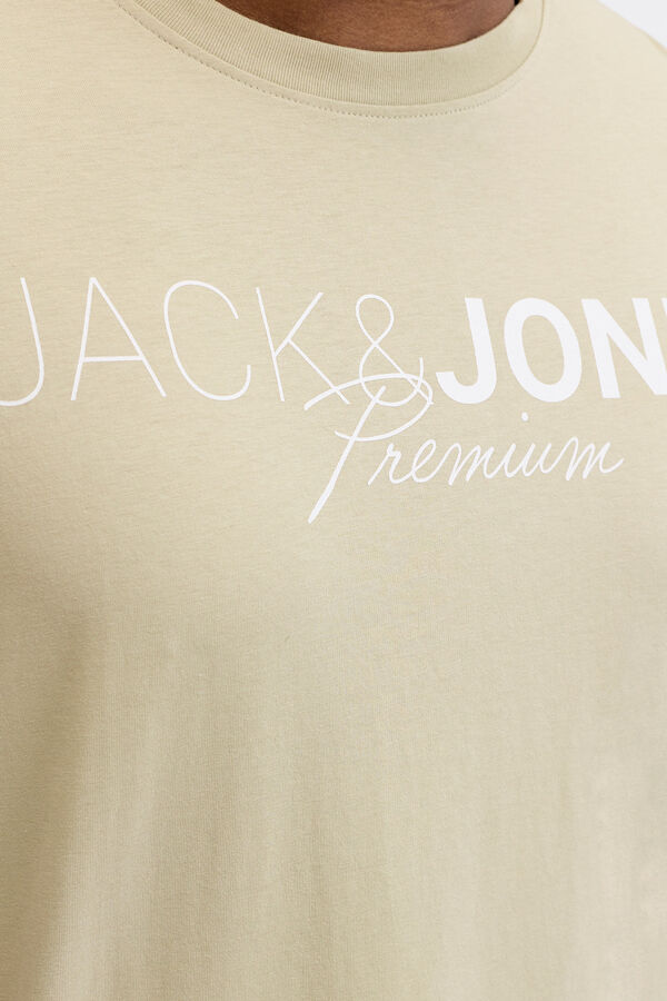 Jack & Jones PLUS T-shirt estampada com logo cinzento