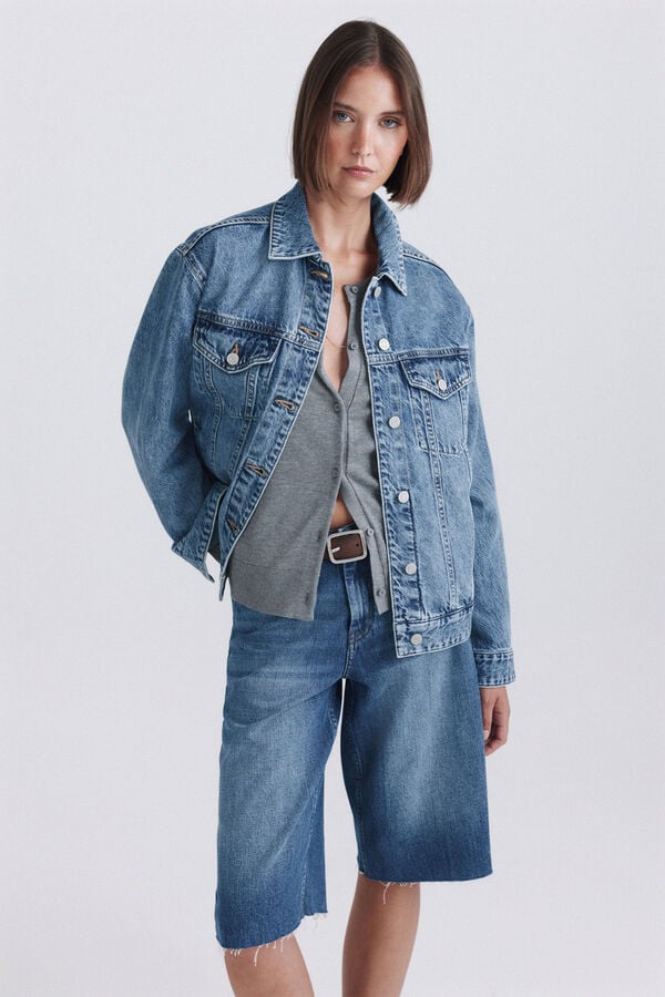 Springfield Blus&atilde;o de ganga oversize azul