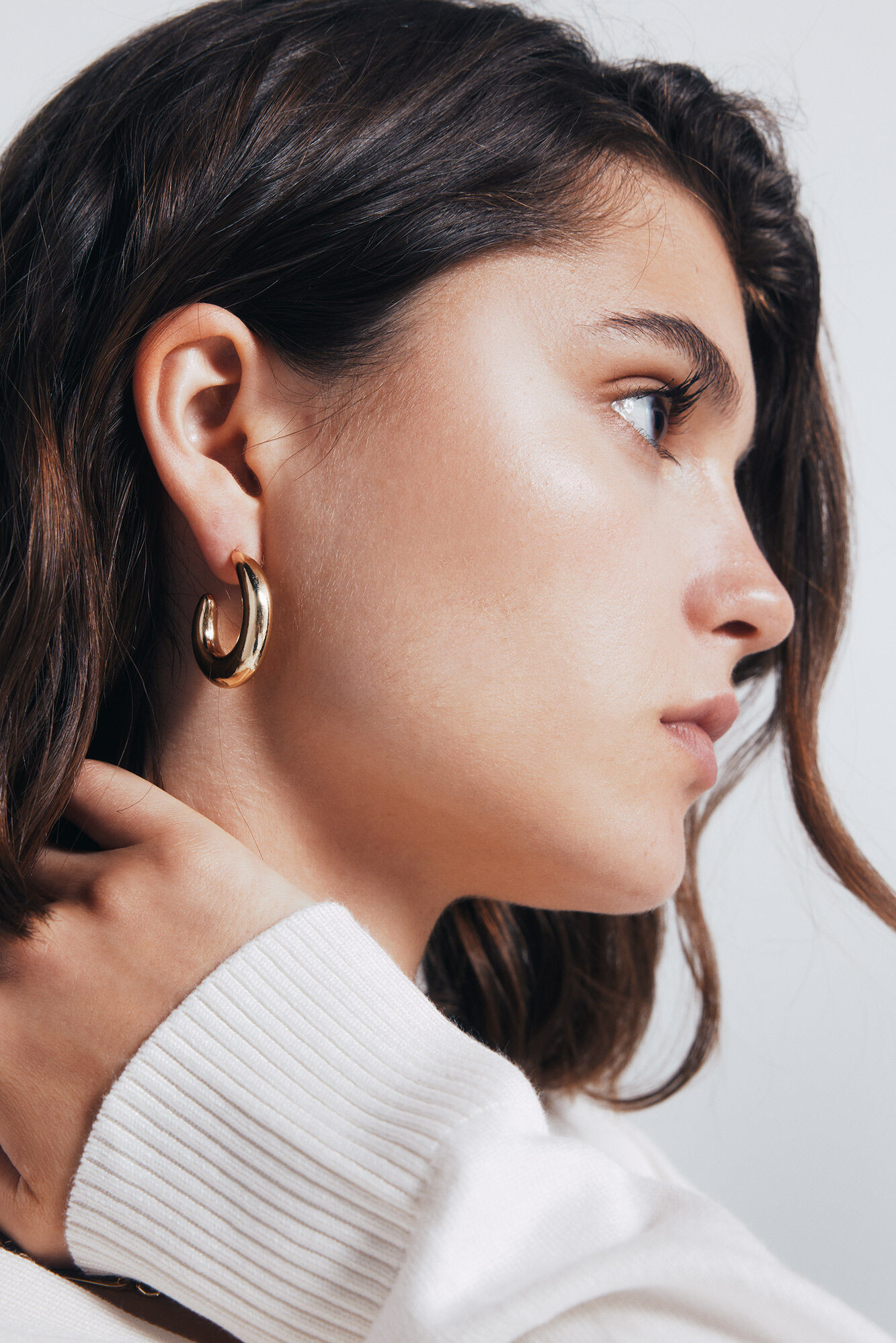 Springfield Pacote de brincos de argola grossos de prata e ouro