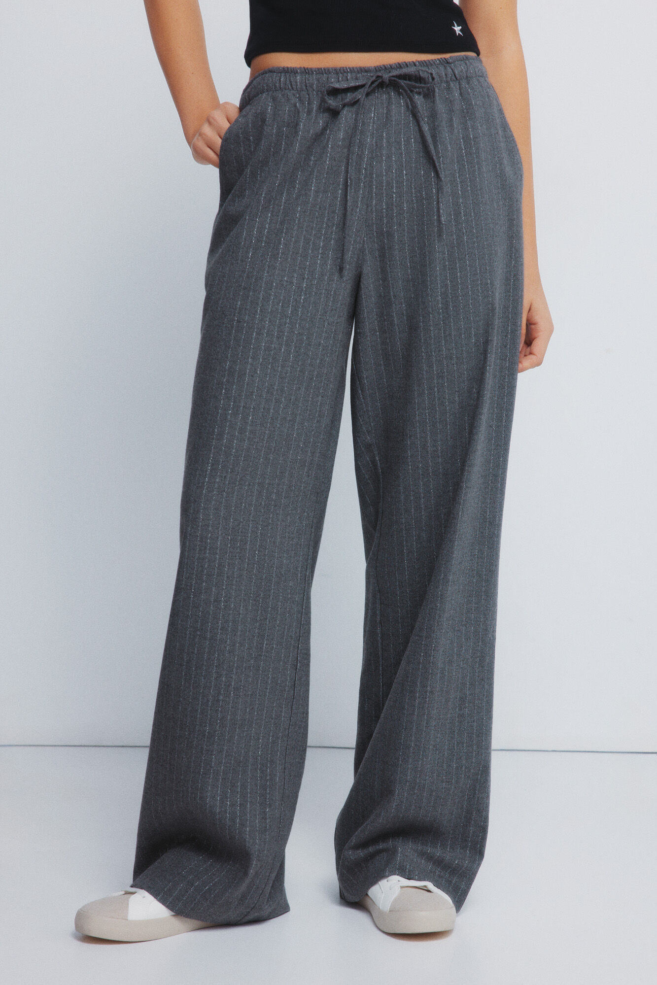 Springfield Pantalones jogger rayas lurex