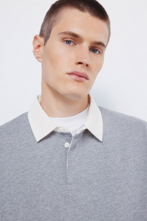 Springfield Rugby mesclado liso cinzento