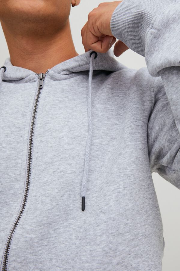 Jack & Jones Sweatshirt relaxed com capuz cinzento