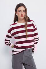 Springfield T-shirt riscas de chenille vermelho