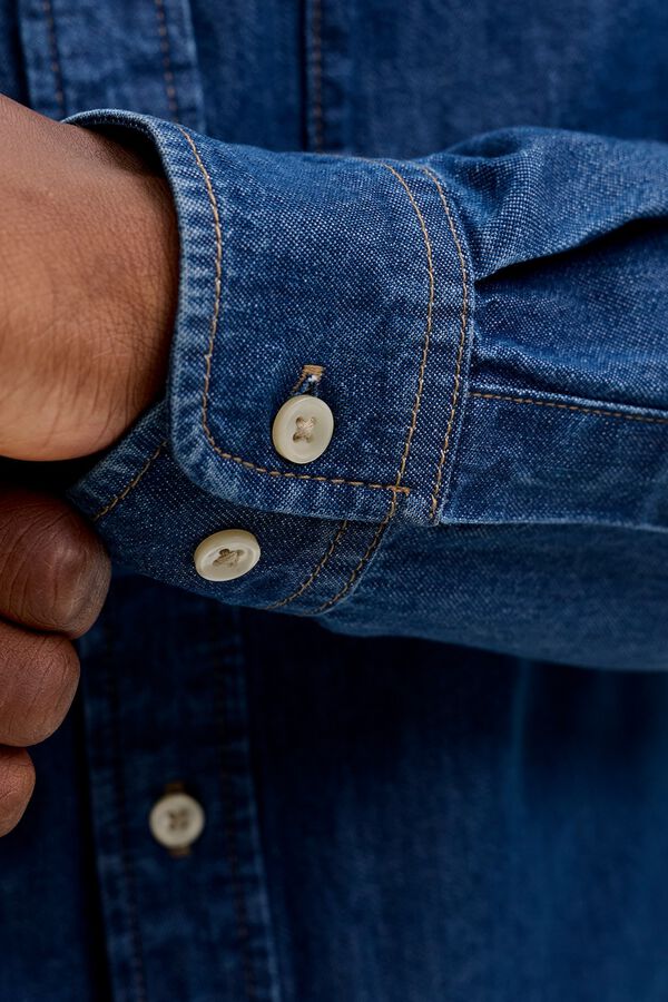 Jack & Jones Camisa de ganga regular azul