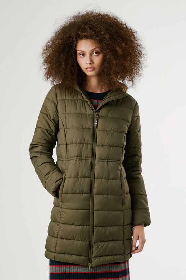 Pepe Jeans Jaqueta longa acolchoada de plumas Caqui escuro
