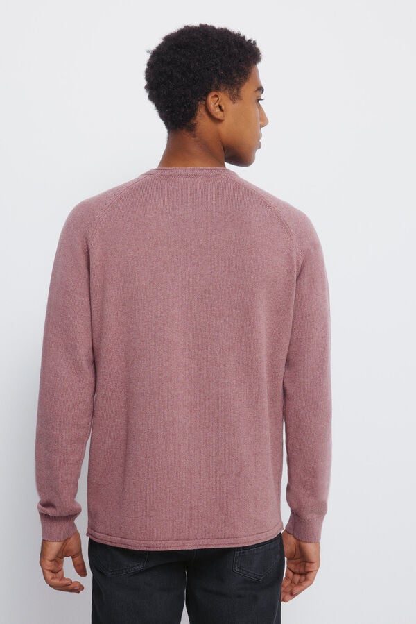 Springfield Camisola liso de gola alta rosa
