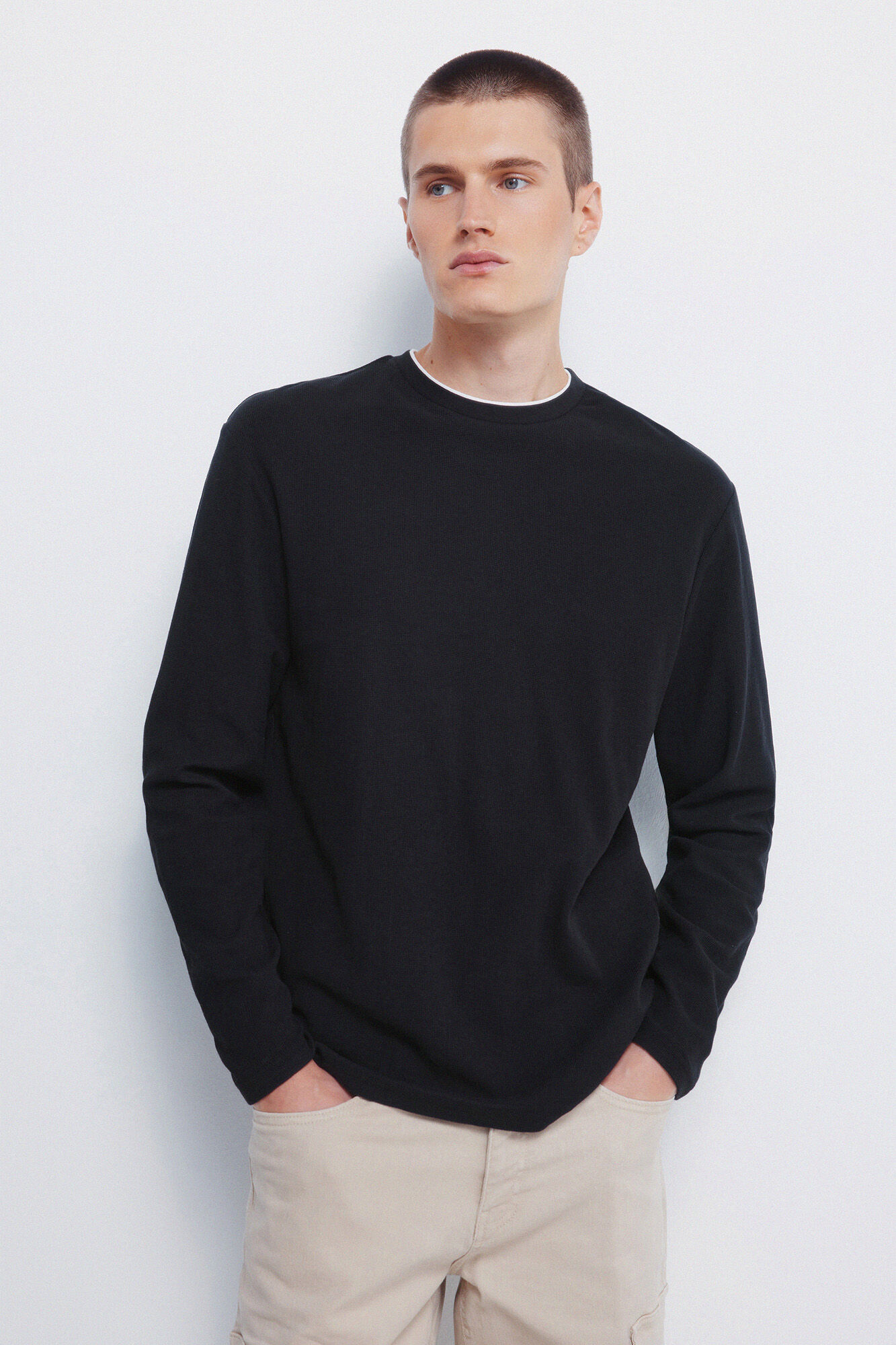 Springfield Camiseta com tecido dupla waffle