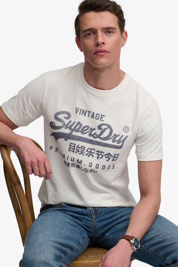 Superdry T-shirt de manga curta com logo branco