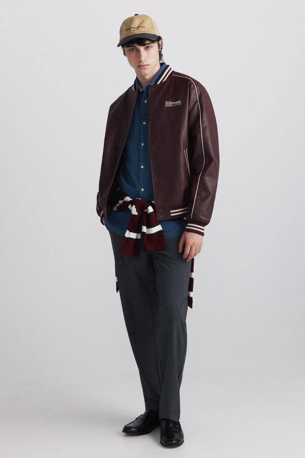 Springfield Bomber efeito pele varsity vermelho