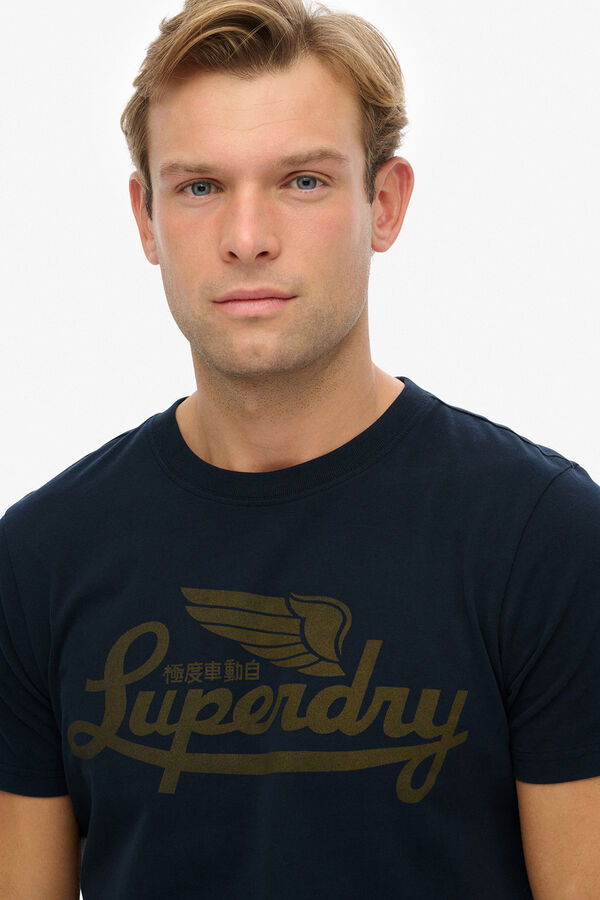 Superdry T-shirt decote redondo azul