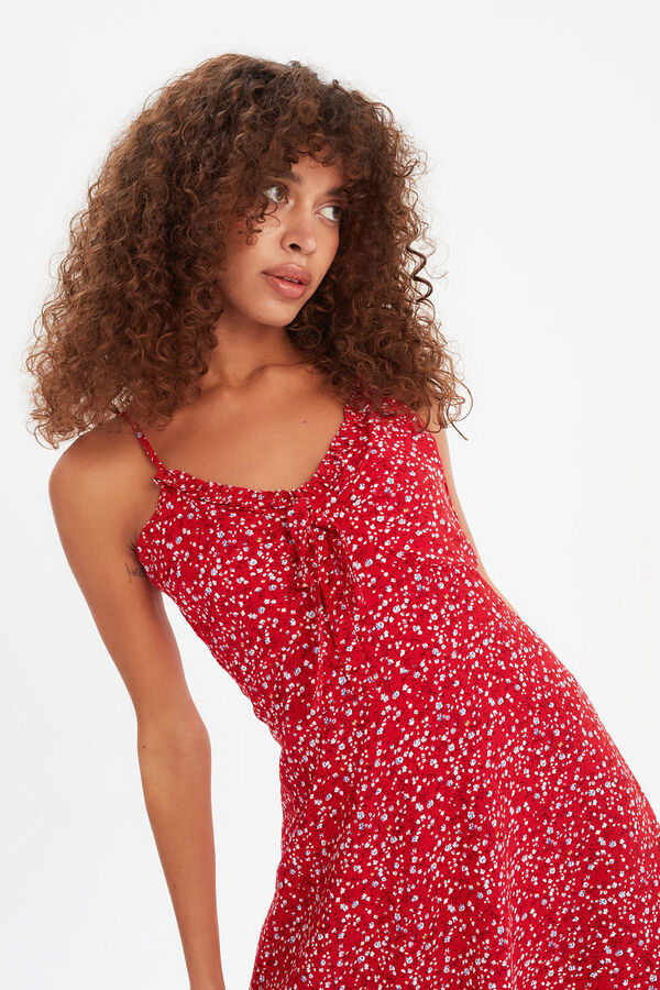 Trendyol Vestido curto de al&ccedil;as vermelho