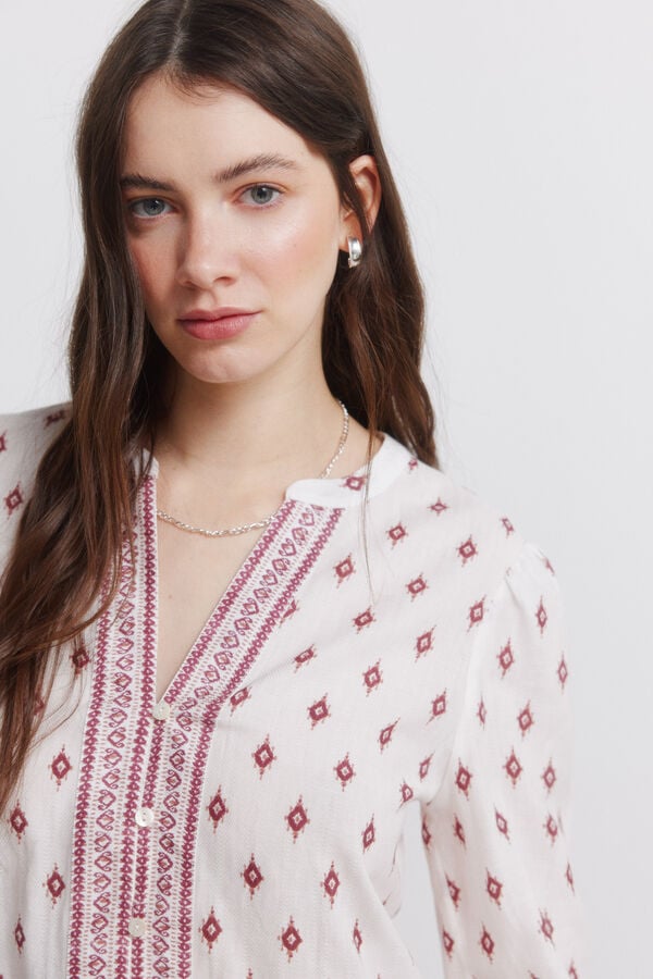 Springfield Camisa manga comprida estampada bege