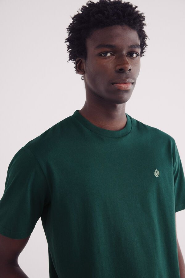 Springfield Camiseta básica com gola redonda verde