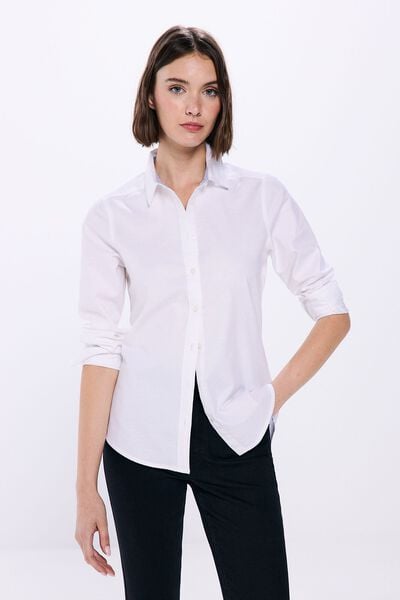 Springfield Camisa Oxford semi-justa branco