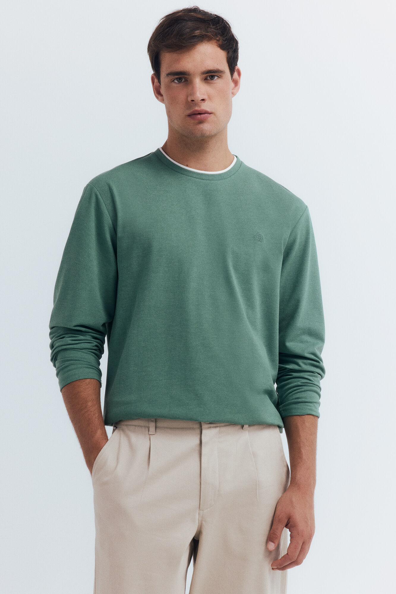 Springfield T-shirt manga manga dupla mescla