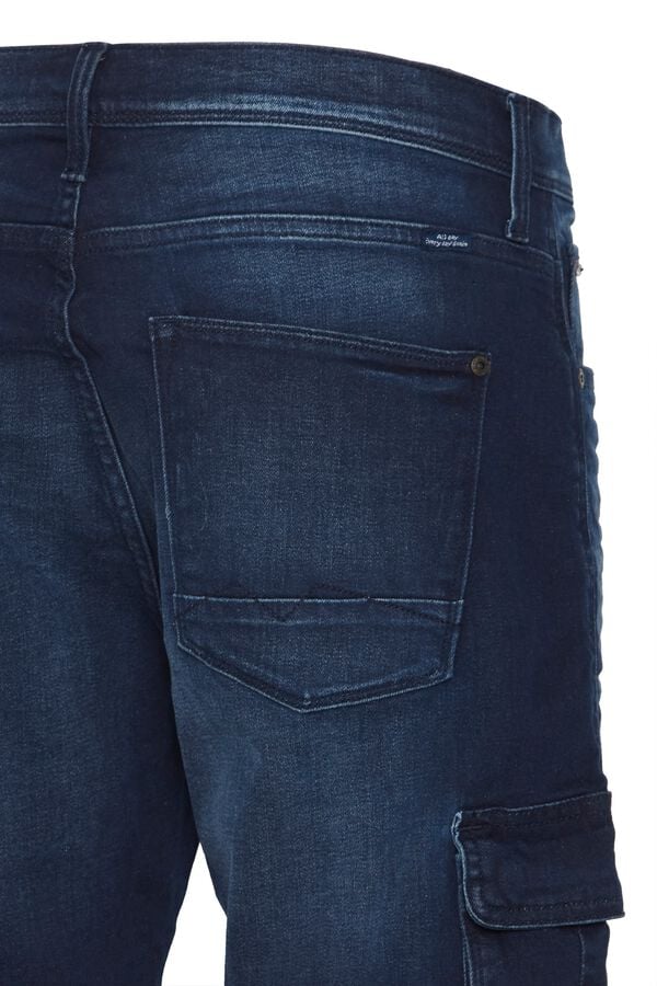 Blend PLUS Bermuda cargo jeans tamanho grande azul