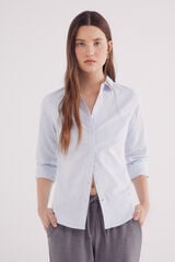 Springfield Camisa de algodão Oxford azul