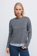 Springfield T-shirt combinada com botões laterais cinzento