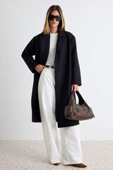 Trendyol Sobretudo oversize comprido preto