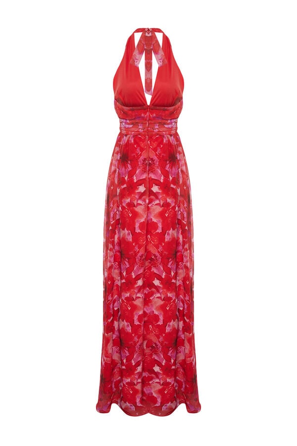 Trendyol Vestido cuello halter blanco