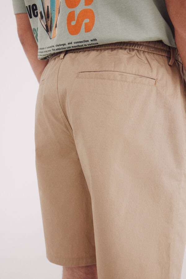Springfield Bermudas de popelina com ajuste confortável bege