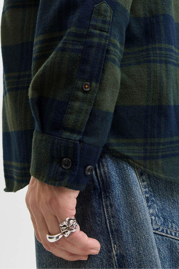 Jack & Jones Camisa xadrez regular fit verde