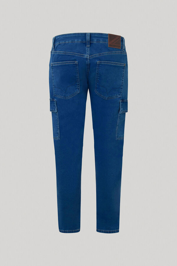 Springfield Tapered jeans cargo azul medio