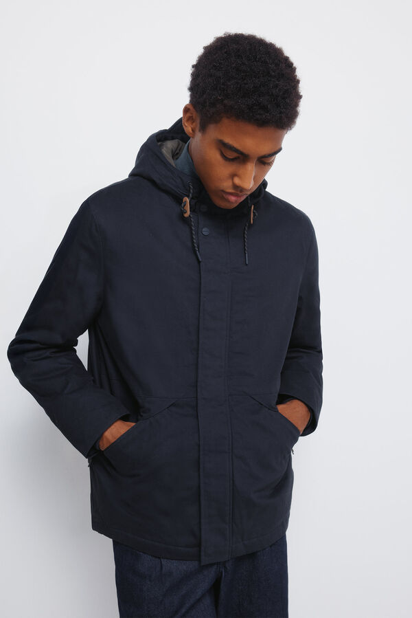 Springfield Parka curta acolchoada azul