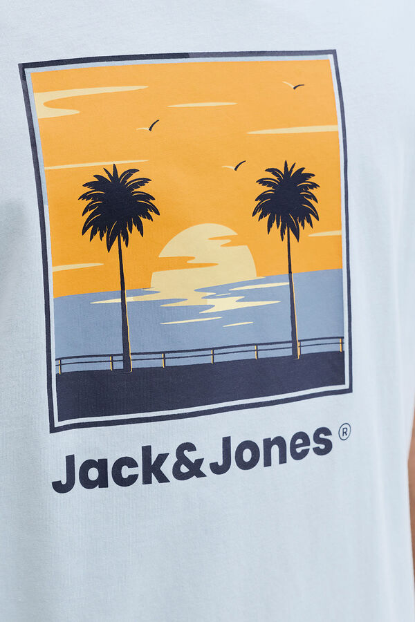 Jack & Jones T-shirt manga curta em algod&atilde;o azul