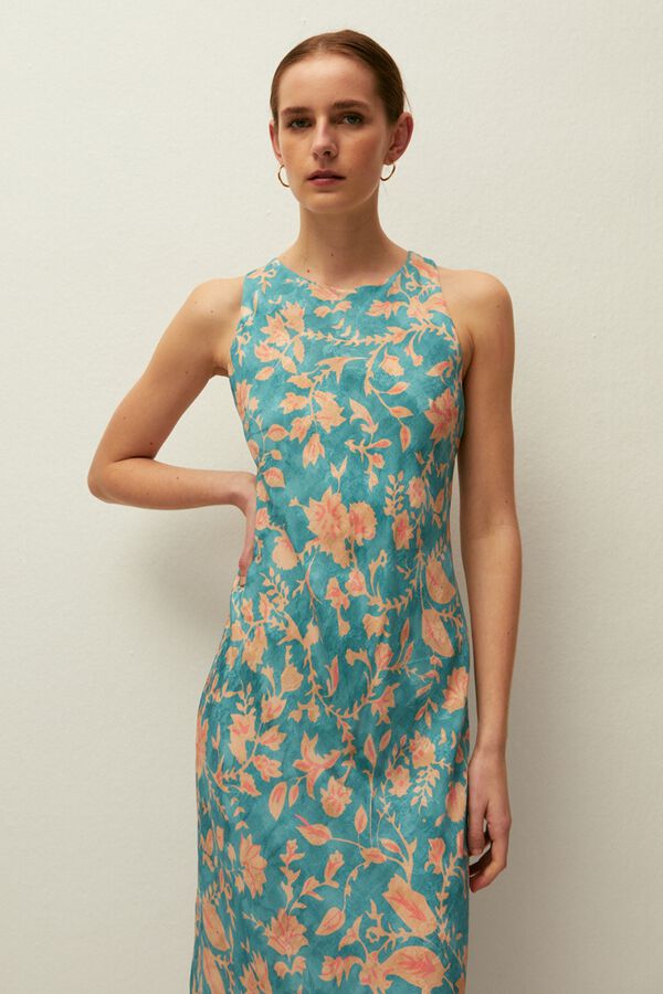 Systemaction Vestido comprido de al&ccedil;as estampado