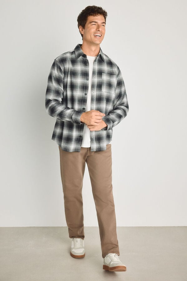 Jack & Jones Camisa relaxed de flanela cinzento