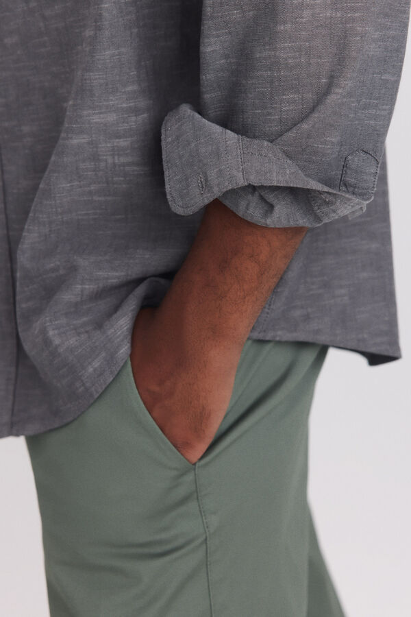 Springfield Camisa tipo lino gris