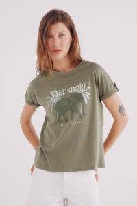 Springfield Camiseta gráfica com manga