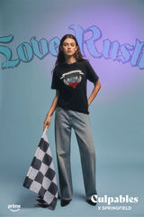 Springfield Camiseta "You´ll never catch me" negro