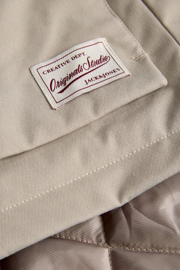 Jack & Jones Blus&atilde;o curto com colchetes cinzento
