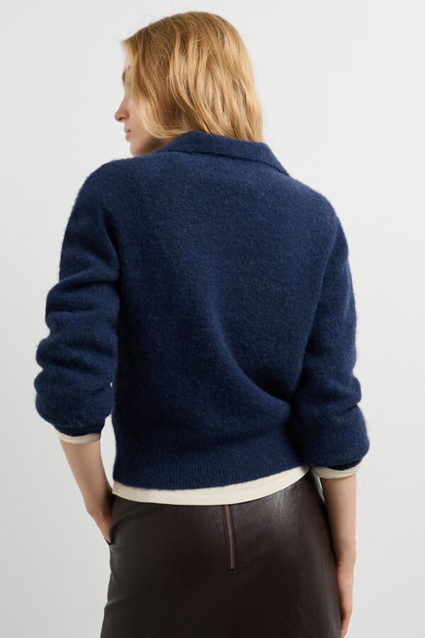 Pepe Jeans Polo de punto de manga larga azul