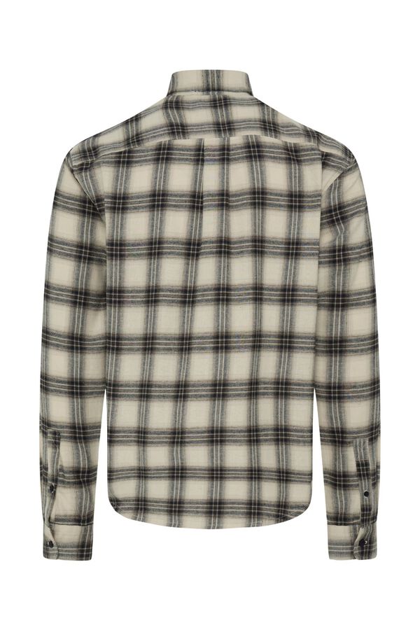 Blend PLUS Camisa de quadrados com bolsos cinzento