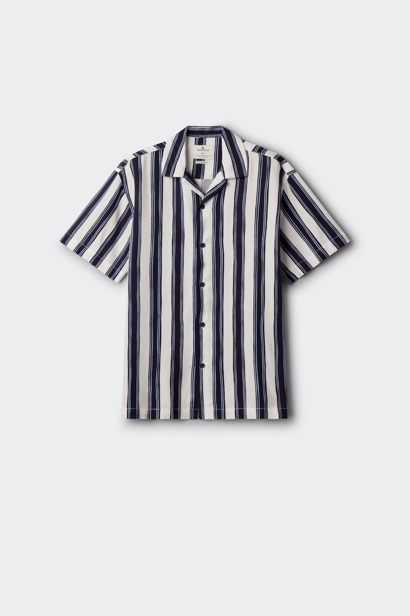 Springfield Camisa de manga curta em viscose &agrave;s riscas