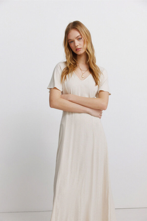 Springfield Vestido midi cruzado nas costas cru