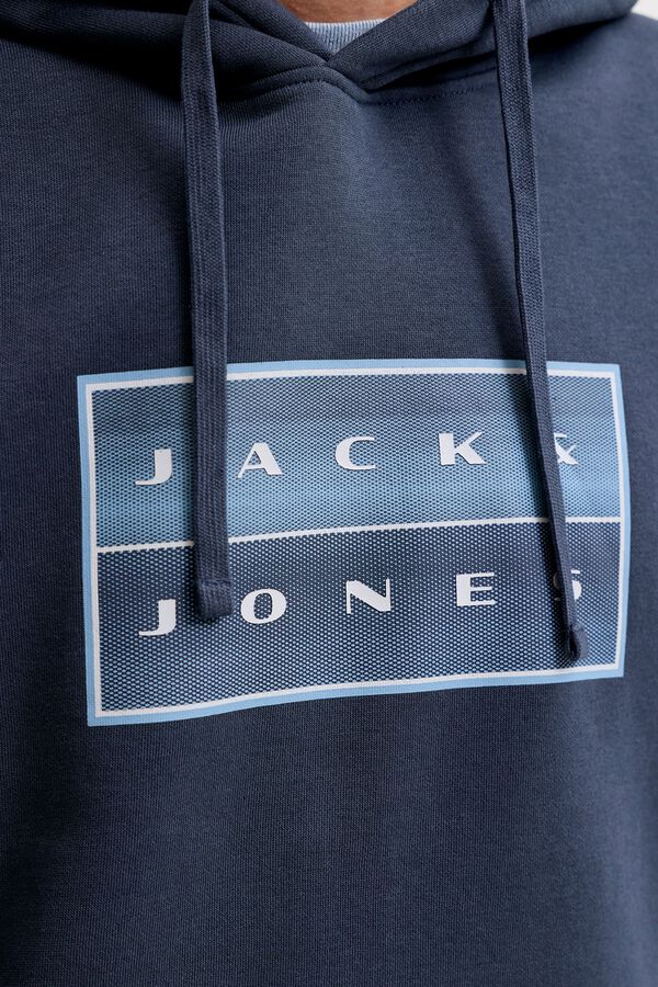 Jack & Jones PLUS Sweatshirt regular com capuz azul