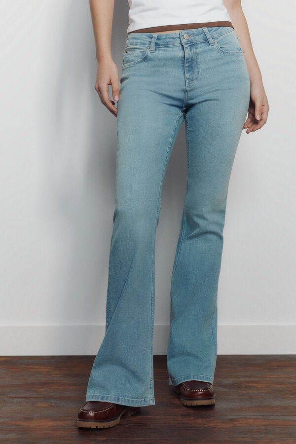 Springfield Mid-rise Low Flare jeans blue