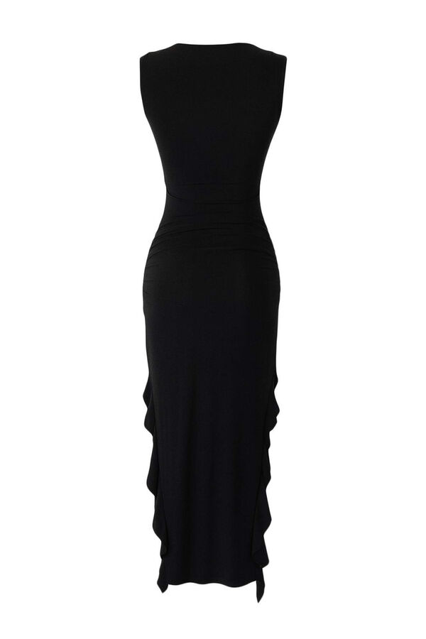 Trendyol Vestido comprido com abertura preto