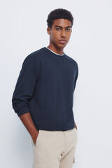 Springfield Double melange long sleeve T-shirt blue