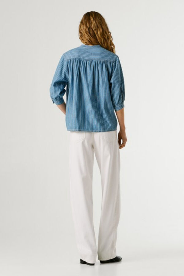Pepe Jeans Camisa leve de ganga azul