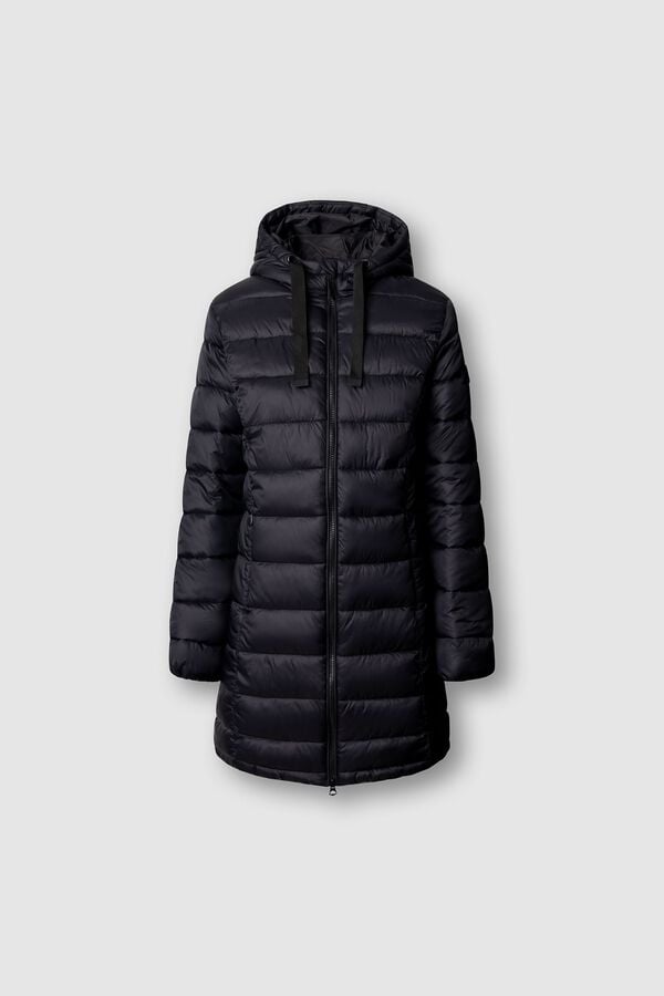 Pepe Jeans Sobretudo acolchoado com capuz e bolsos preto