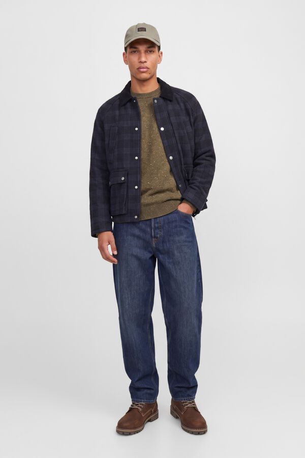 Jack & Jones Blus&atilde;o curto de l&atilde; preto