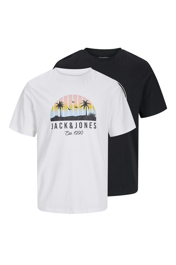 Jack & Jones PLUS Pack x2 camisetas est&aacute;ndar fit Plus negro